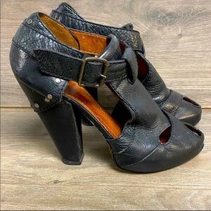 Givenchy | Vintage Chunky T Strap Peep Toe Heels